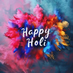 Vibrant background for Holi celebration in India in bright colors. Happy Holi