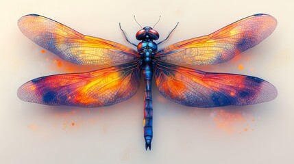 A dragonfly colorful cartoon style high resolution  824