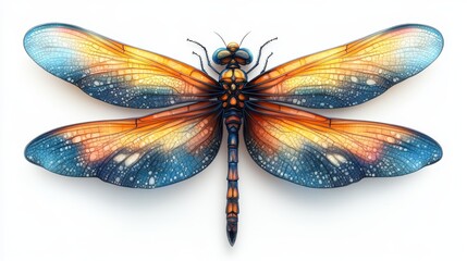 A dragonfly colorful cartoon style high resolution 827