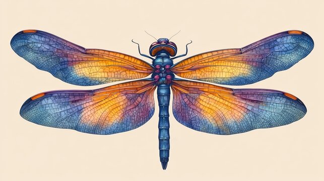 A dragonfly colorful cartoon style high resolution  825
