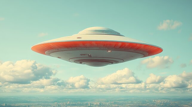 A flying saucer colorful cartoon style high resolu  817