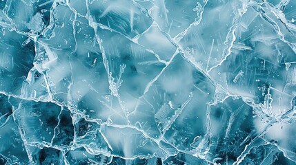 Beautiful ice in cracks, winter background