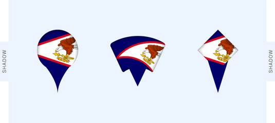 American Samoa Map Markers Set. Perfect for projects related to American Samoa, travel, geography, and international representation.