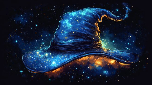 A wizard hat colorful cartoon style high resolutio  706 space, galaxy, star, sky, universe, astronomy, planet, night, nebula, blue, stars, cosmos, light, science, abstract, planets, black, fantasy, sp