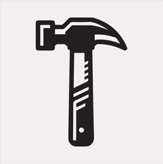 Hammer Icon Vector silhouette illustration icon on a white background