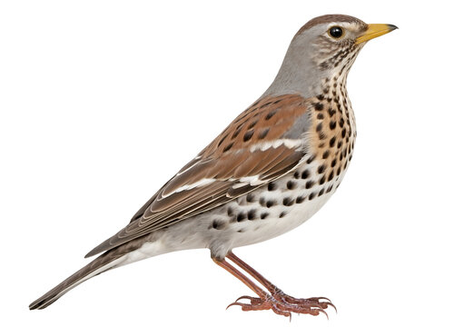 Fieldfare (Turdus pilaris), isolated on transparent background