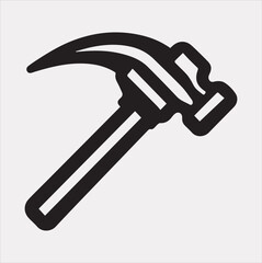Hammer Icon Vector silhouette illustration icon on a white background
