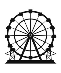 Ferris wheel vector isolated icon. A simple black and white silhouette illustration of a carousel.