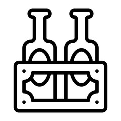 wine bottle line icon 