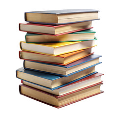 Stacked Books Isolated on White Background Ideal for Educational and Literary Illustrations