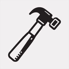 Hammer Icon Vector silhouette illustration icon on a white background