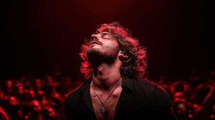 Rock Group Electrifying The Concert, Crowd Roaring With Energy 