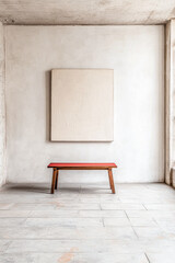 Empty room interiors composition in Mediterranean style with rustic elements.Interior design open space composition with no furniture.