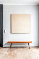 Empty room interiors composition in Mediterranean style with rustic elements.Interior design open space composition with no furniture.