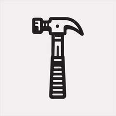 Hammer Icon Vector silhouette illustration icon on a white background