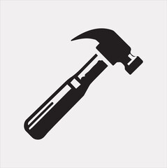 Hammer Icon Vector silhouette illustration icon on a white background