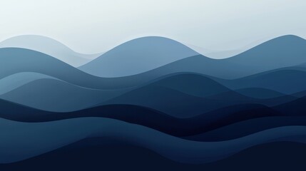Naklejka premium Abstract waves in shades of blue, creating a serene and calming visual effect.