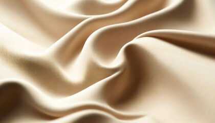 Obraz premium 布 ファブリック テクスチャ 滑らか 柔らかい ドレープ しわ ウェーブ 光沢 高級感 ベージュ ナチュラル エレガント リラックス 心地よい シンプル シルク サテン ミニマル 風合い