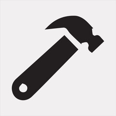 Hammer Icon Vector silhouette illustration icon on a white background