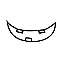 Smile icon vector. Evil smile illustration sign. Smile for pumpkin symbol or logo.