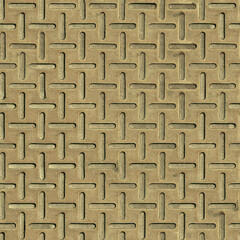 Metal iron rusty alluminium bronze dotted metal plate seamless texture.