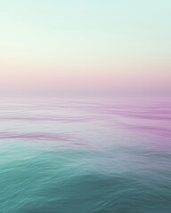 Obraz premium serene pastel ocean view with soft lavender and teal hues blending into a tranquil seascape at dawn creating a calming atmosphere