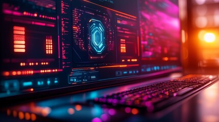 Obraz premium Cyber Security Screen.