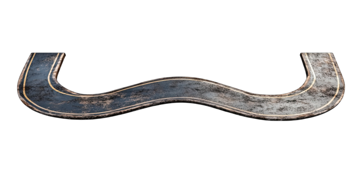 A long, curved line with a wavy edge