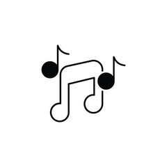 Musical Note icon design with white background stock illustration