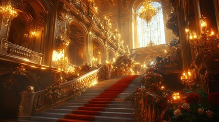 Fototapeta premium Golden Stairway.