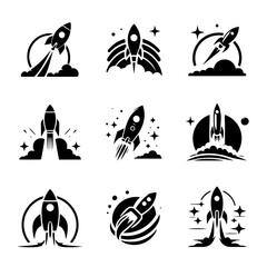 Rocket Launch Silhouettes