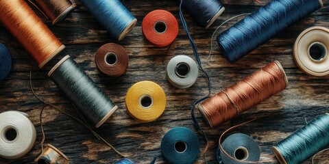 sewing threads in spools
