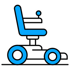 Electric Wheelchair Icon Design. Represents Motorized Wheelchair, Electric Mobility, Mobility Assistance, Accessible Transport. Transparent PNG.