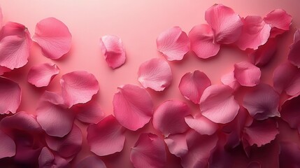 elegant blank greeting card on blush pink background delicate flower petals scattered artfully romantic feminine composition