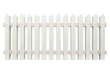 Fototapeta premium White Wooden fence isolated on transparent background