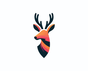 Mule deer logo design icon symbol vector illustration