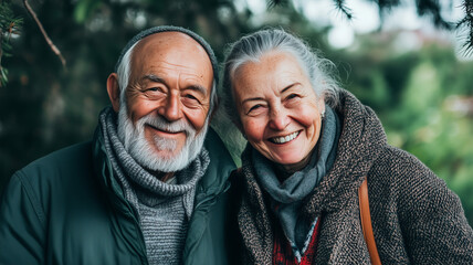 Seniour couple. Old loving couple smiling warmly. Elderly woman and man, life partners, representing love and happiness in the golden years. Family, relationships and aging gracefully