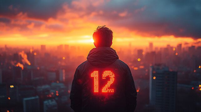 Motivational poster template with an inspirational quote, set against a softly blurred cityscape background.