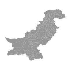 Obraz premium Pakistan map with administrative division. Vector illustration.