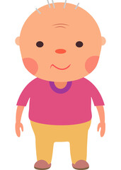 transparent background illustration-lovely elder