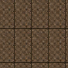 Metal iron rusty alluminium bronze dotted metal plate seamless texture.