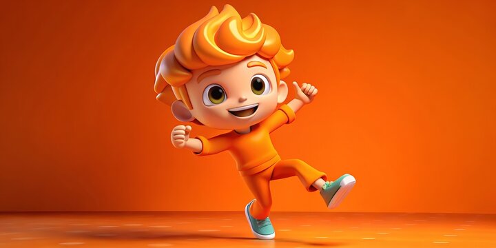 * Fresh Beats and Groovy Moves: Vibrant Orange Energy in Every Step