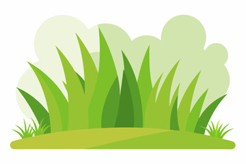 Obraz premium Green Grass Blades with a Green and White Background