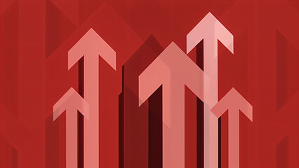 red arrows on red background