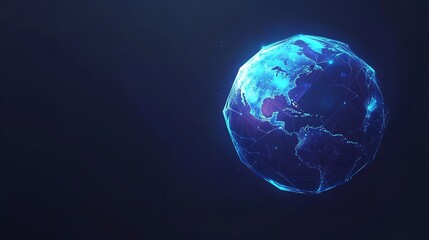 World shape with blue and black background