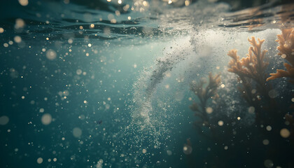 Vibrant Tropical Fish Gliding Through Crystal Clear Waters, Underwater Beauty in Vivid Coral Reef Ecosystem