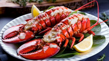 Delicious lobster gourmet seafood