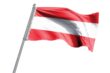 Austrian flag on transparent background. Png