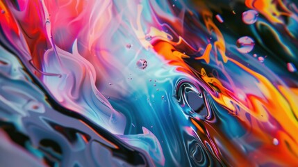 Fototapeta premium A dynamic, AI-generated animation playing on a large screen, with abstract shapes and vibrant colors in motion