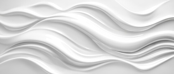 Abstract white acrylic oil liquid fluid cream waving silk swirl waves milk texture - Bright 3d background